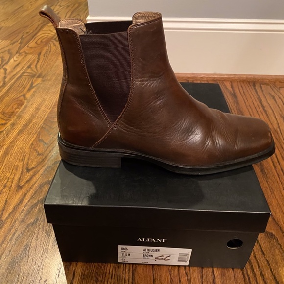 Mens Alfani brown leather boots - Picture 2 of 8